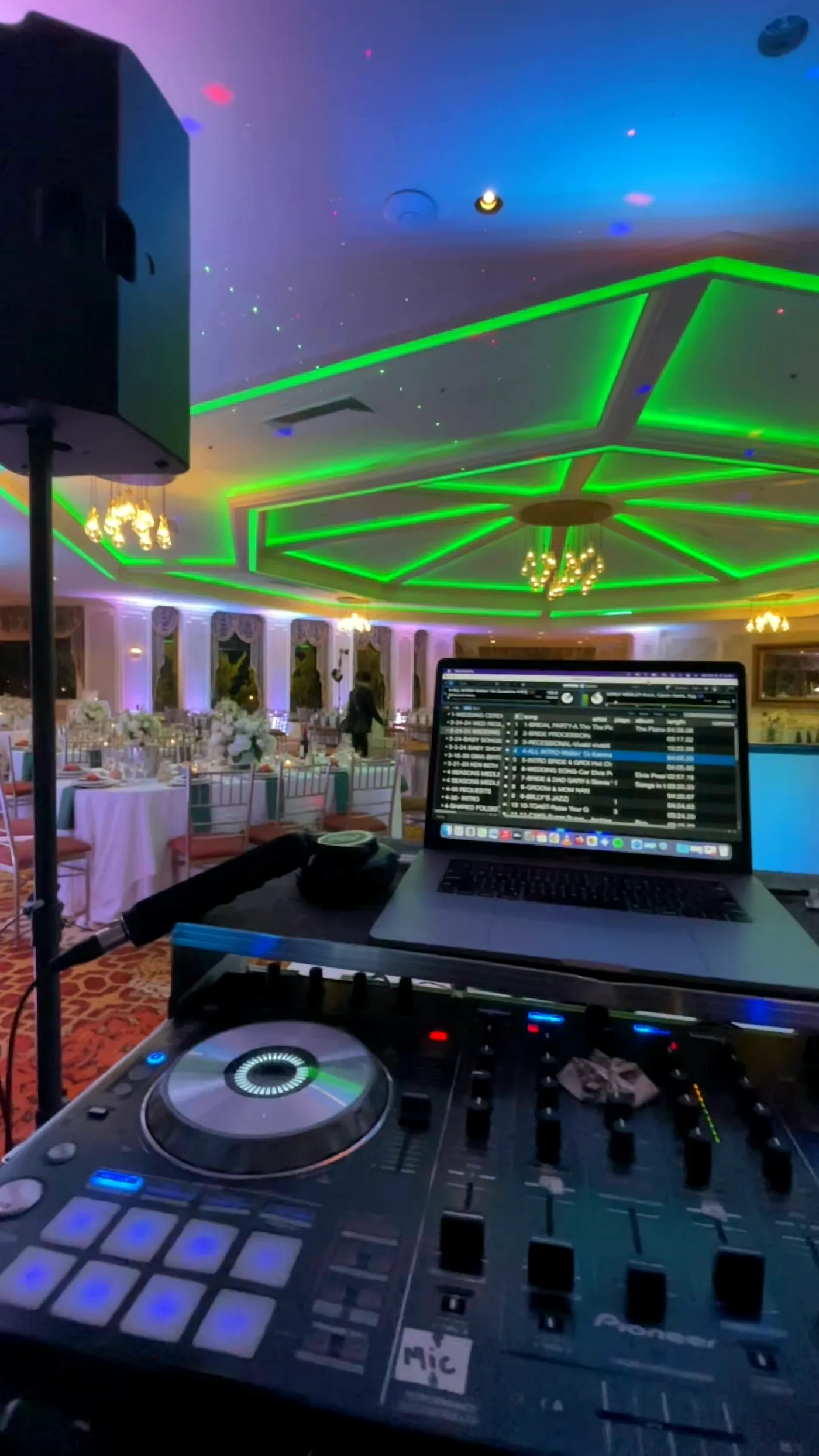 DJ setup in a ballroom